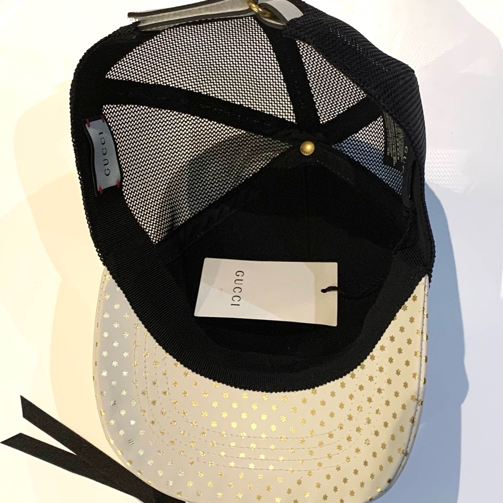 Gucci X SEGA GUCCY Gold Stars White Baseball Hat Size L 58cm NWT - Picture 8 of 12